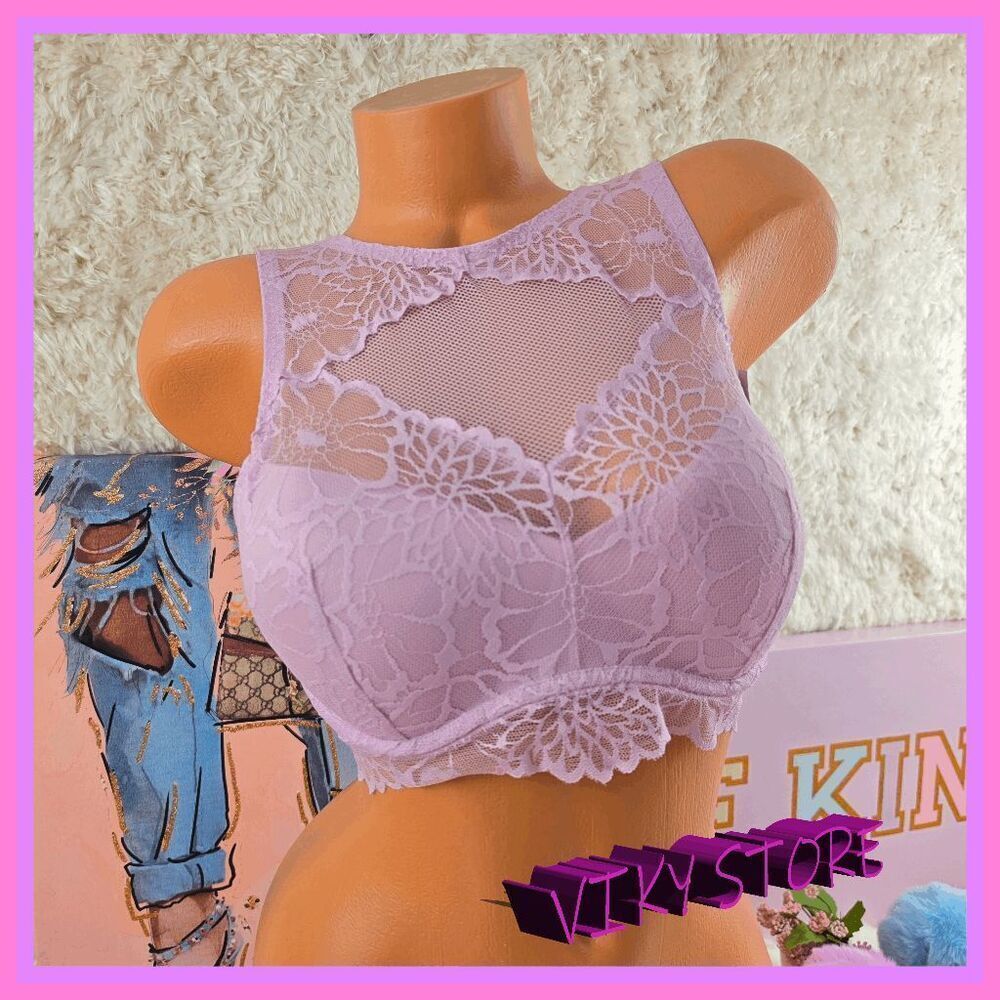 💜 NWT Victoria's Secret PINK Push Up Bralette Lavender S-DD 💜